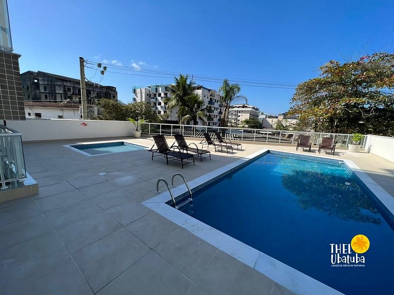 Melhor preço. Reserve sem taxas, apto novo, piscina,ubatuba